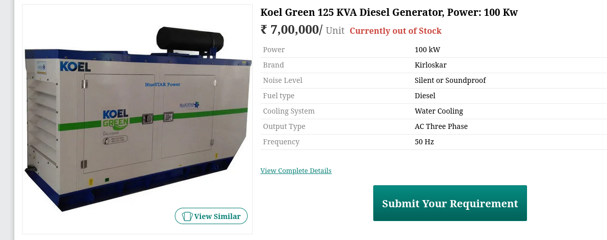 100 KW Generator